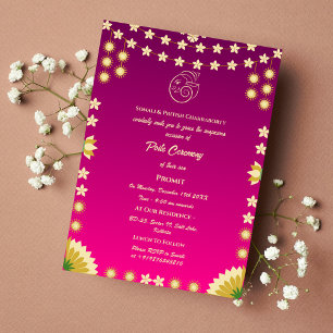 Poite Janeu Upanayanam Hindoe Heilige Draad Bloeme Kaart