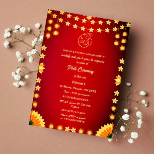 Poite Janeu Upanayanam Hindoe Heilige Draad Bloeme Kaart