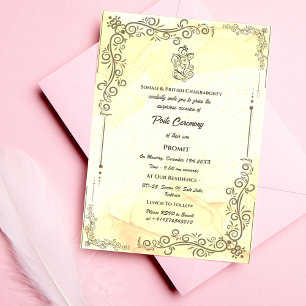 Poite Janeu Upanayanam Hindoe Heilige Draad Bloeme Kaart