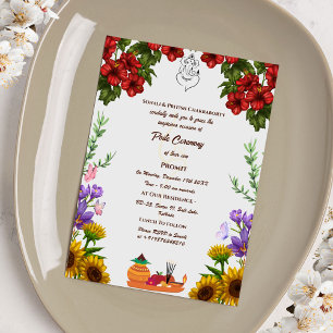 Poite Janeu Upanayanam Hindoe Heilige Draad Bloeme Kaart