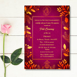 Poite Janeu Upanayanam Hindoe Heilige Draad Bloeme Kaart