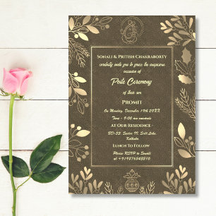 Poite Janeu Upanayanam Hindoe Heilige Draad Bloeme Kaart