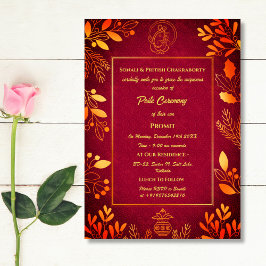 Poite Janeu Upanayanam Hindoe Heilige Draad Bloeme Kaart