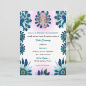 Poite Janeu Upanayanam Hindoe Heilige Draad Peacoc Kaart (Staand voorkant)