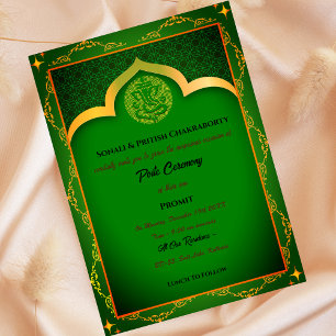 Poite Janeu Upanayanam Hindoe Heilige Draad Peacoc Kaart