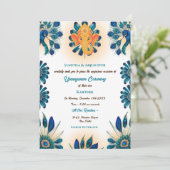 Poite Janeu Upanayanam Hindoe Heilige Draad Peacoc Kaart (Staand voorkant)