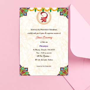 Poite Janeu Upanayanam Hindoeïstische draad Vlinde Kaart