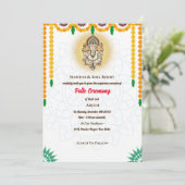 Poite Upanayanam Heilige Draad Janeu Hindu Ceremon Kaart (Staand voorkant)