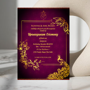 Poite Upanayanam Heilige Draad Janeu Hindu Ceremon Kaart