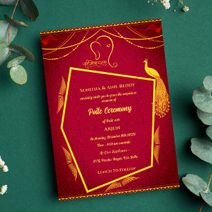 Poite Upanayanam Heilige Draad Janeu Hindu Ceremon Kaart