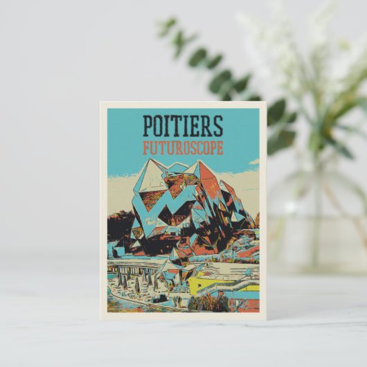 Poitiers France uitzicht van het futuroscope-attra Briefkaart (Staand voorkant)