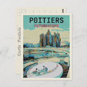 Poitiers France uitzicht van het futuroscope-thema Briefkaart