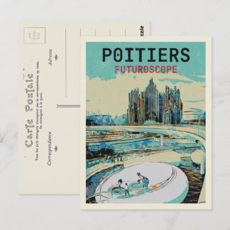 Poitiers France uitzicht van het futuroscope-thema Briefkaart