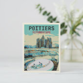 Poitiers France uitzicht van het futuroscope-thema Briefkaart (Staand voorkant)