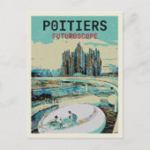 Poitiers France uitzicht van het futuroscope-thema Briefkaart (Voorkant)