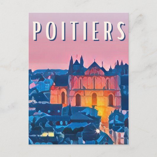 Poitiers Photo Vintage Briefkaart (Voorkant)