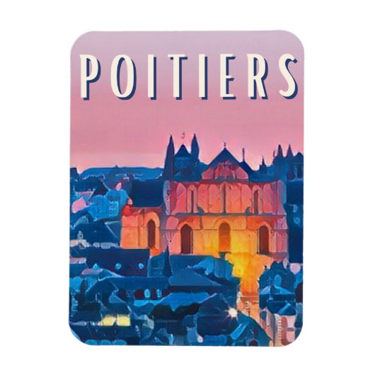 Poitiers Photo Vintage Magneet (Verticaal)