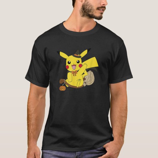 Pok mon Halloween Pikachu Cute Witch Costume T-shirt (Voorkant)
