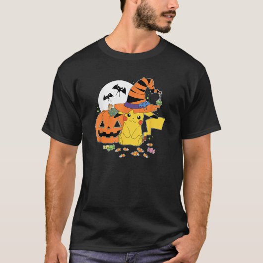 Pok mon Witch Pikachu With Candy T-shirt (Voorkant)
