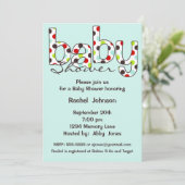 Poka Dot Baby shower Uitnodiging (Staand voorkant)