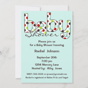 Poka Dot Baby shower Uitnodiging