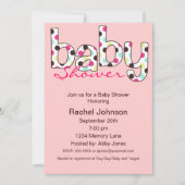 Poka Dot Baby shower Uitnodiging (Voorkant)