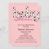 Poka Dot Baby shower Uitnodiging (Voorkant / Achterkant)
