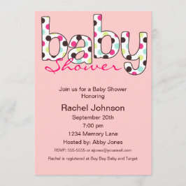 Poka Dot Baby shower Uitnodiging