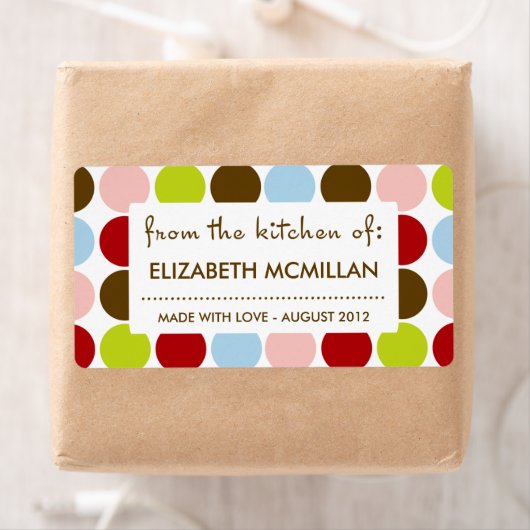  poka Dot Canning/Kitchen Labels uit 1950 (Insitu)