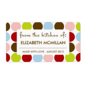  poka Dot Canning/Kitchen Labels uit 1950 (Voorkant)