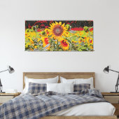 Poka-dot Sunflower Canvas Afdruk (Insitu (Slaapkamer))