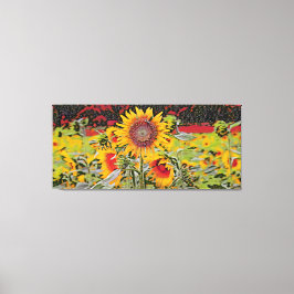 Poka-dot Sunflower Canvas Afdruk