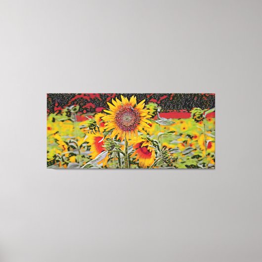 Poka-dot Sunflower Canvas Afdruk (Voorkant)