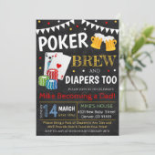 Poke & Beer Baby shower Uitnodiging (Staand voorkant)