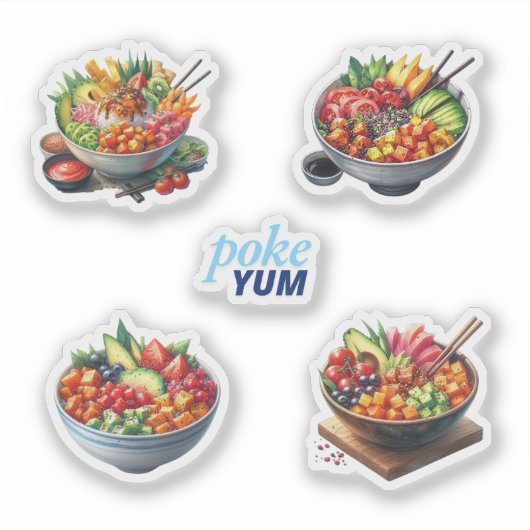 Poke Bowls Sticker (Voorkant)