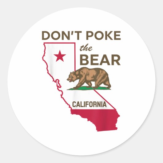 Poke niet het Beer van Californië Ronde Sticker (Voorkant)