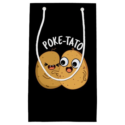 Poke-tato Funny Potato Pun Dark BG Klein Cadeauzakje (Voorkant)