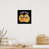 Poke-tato Funny Potato Pun Dark BG Poster (Keuken)