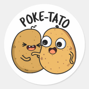 Poke-tato Funny Potato Pun Ronde Sticker