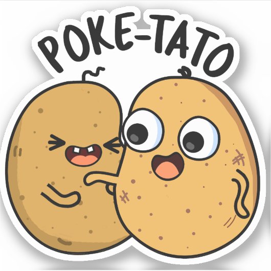 Poke-tato Funny Potato Pun Sticker (Voorkant)
