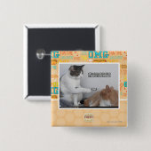 Poke. Vierkante Button 5,1 Cm (Voorkant /achterkant)