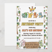 Pokémon Birthday Invitations Kaart (Voorkant / Achterkant)