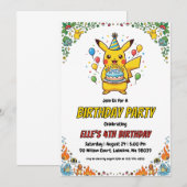 Pokémon Birthday Invitations Kaart (Voorkant / Achterkant)