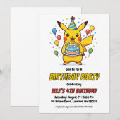 Pokémon Birthday Invitations Kaart (Voorkant / Achterkant)