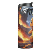 Pokémon Charmander geschilderd in een vulkaan Thermosbeker (Gedraaid links)