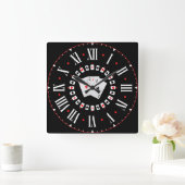 Poker Ace Of Spades With Roman Numerals Vierkante Klok (Huis)