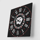 Poker Ace Of Spades With Roman Numerals Vierkante Klok (Hoek)