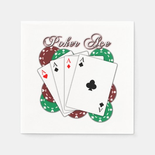 Poker Ace-speelkaarten Napkins Servetten (Voorkant)