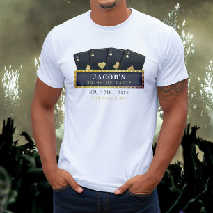 Poker Aces Goud & Zwart Bachelorette Party T-shirt
