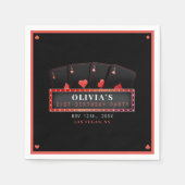 Poker Aces Rode & Zwarte 21e Verjaardagsfeestje Servet (Voorkant)